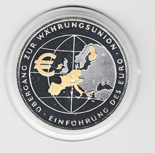10 €  Goldapplikation - teilvergoldet    Währungsunion  2002 - Bild 1 von 1
