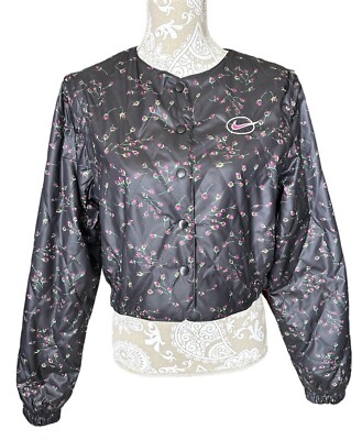 Nike Flower Sportwear Icon Clash 2 In 1 Quilted Jacket DM6292-010 Black Size S