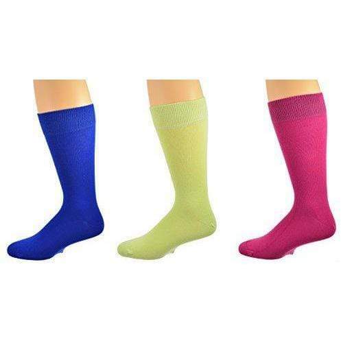 Men's Colorful Crew Socks, 3 Pair Socks, Gift for Dad, Cotton Solid Color Socks - Picture 6 of 10