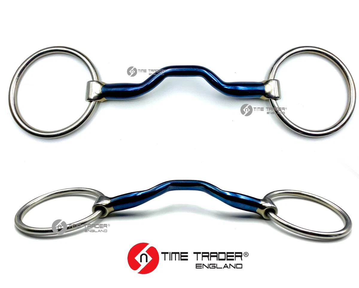 Ported Blue Sweet Iron Loose Ring Snaffle Bit Mullen Mouth Horse Bit All Sizes