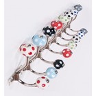 White with Red Spots Ceramic and Chrome Ball End Hook