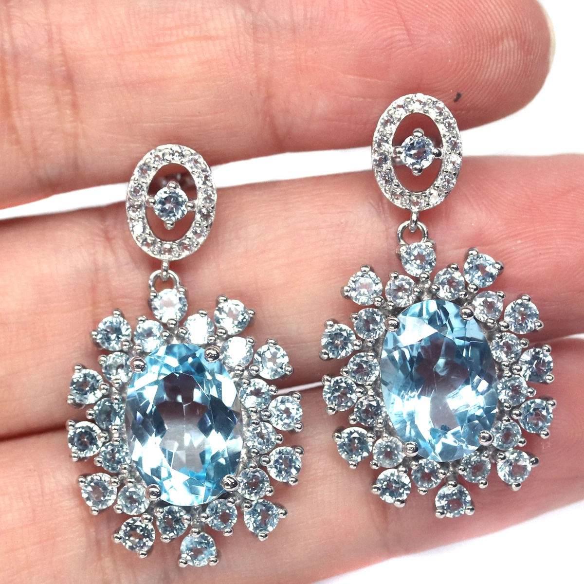 Sterling silver hot sale topaz earrings