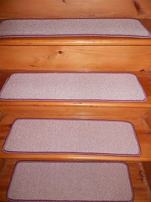 13 STEP  9'' X 30'' + Landing  28'' x 30''  Woven Tufted Wool Carpet Stair Treads.