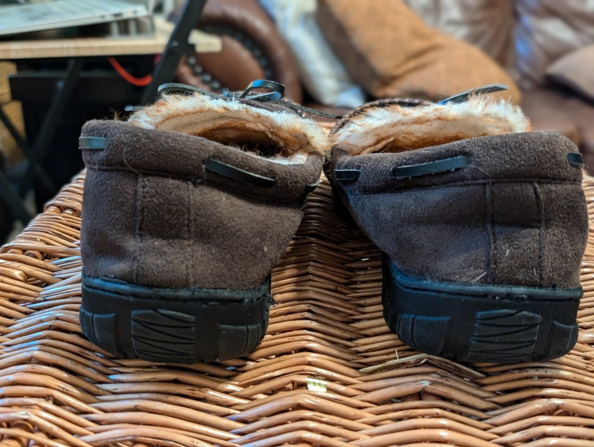 Slip-On Loafer Shoes | Microsuede | Faux Fur Lining | Brown  display picture 1