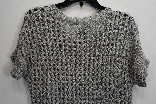 Fenn Wright Manson Women Short Sleeve Drop Shoulder Scoop Crochet Knit Sweater M - Picture 6 of 9