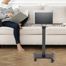 Laptop Desk Angle Height Adjustable Rolling Cart Podium Desk 26.46lbs Load Black
