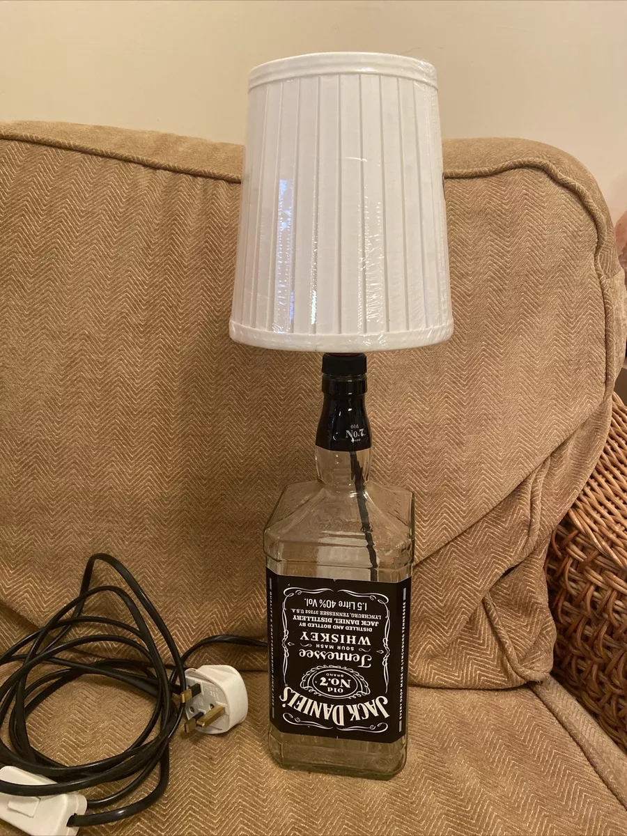 Jack Daniels Whisky Lamp And Lampshade Made From 1.5 Litre Bottle