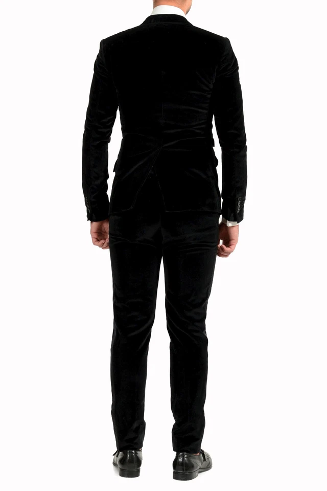 Traje de tres piezas Dolce & Gabbana de terciopelo negro de doble botonadura para hombre Foto 4 de 4