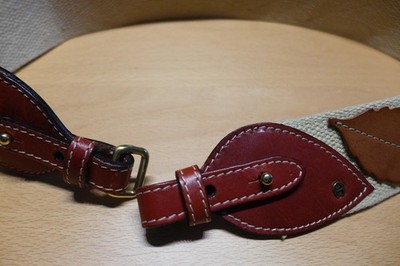 Aigner Gürtel 82 cm Vintage Leder und Stoff