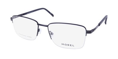 NEW MOREL LOWELL 7 EYEWEAR BLACK 57-19-150 NN21 HALF-RIM MENS METAL & PLASTIC