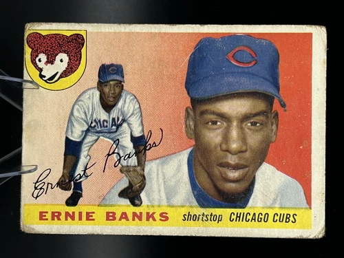 1955 Topps #28 Ernie Banks Chicago Cubs  HOF  FREE SHIPPING