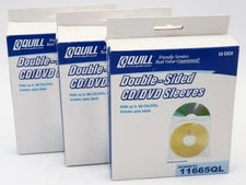 3x Quill Double-Sided CD/DVD Sleeves (50 per pack) 11665QL