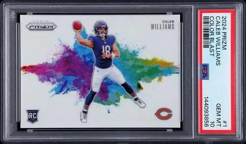 2024 Prizm Football Caleb Williams #1 Rookie RC Color Blast PSA 10