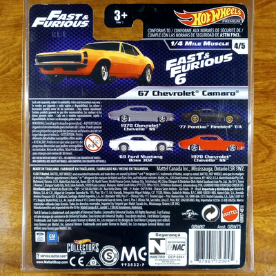 Hot Wheels Premium 1/4 Mile Muscle Fast & Furious '67 Chevrolet