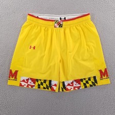 Maryland Terrapins Basketball Shorts Large 2015 Team Issued Gold Sweet Sixteen