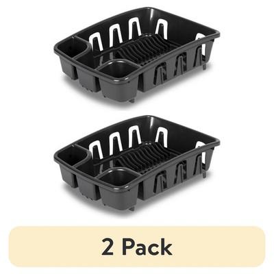 Sterilite DrainRack, Dishrack and Drainboard All-in-One, Inclined Base for Drain