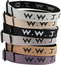 WWJD Bracelet Pack for Women Men, Christian Jesus Gifts Wristbands, Adjustable W