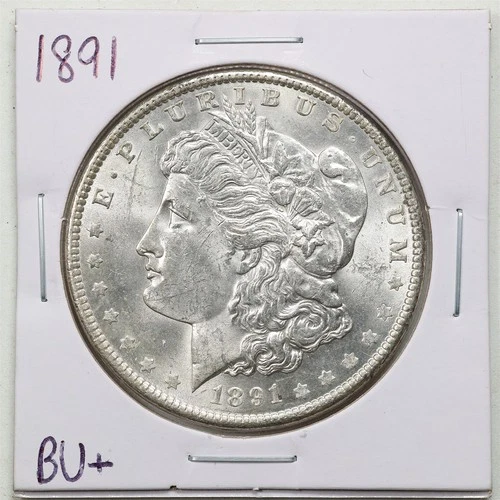1891 $1 Morgan Silver Dollar in BU+ Condition #6556