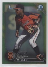 2016 Bowman Chrome Prospects Green Refractor 99/99 Jalen Miller #BCP206 s7f