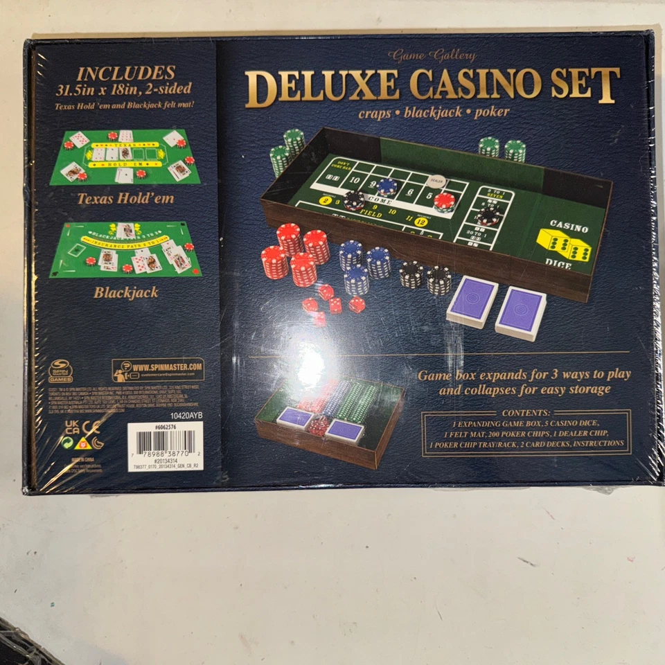 Game Gallery Deluxe Casino Set - Craps, Blackjack, Poker. SEALED Free Shipping - Image 2 of 2
