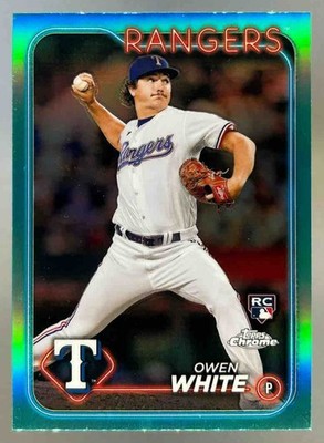 2024 Topps Chrome Owen White #211 Aqua Refractor 2/199 RC Texas Rangers Rookie