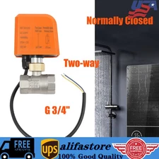 3/4'' Motorized Ball Valve, Normally Closed, Two-Way, 2-Wire Actuator, Stainless