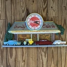Vintage Coca-Cola Family Drive-In Diner Scene Wall Clock, Multicolor Soda Theme