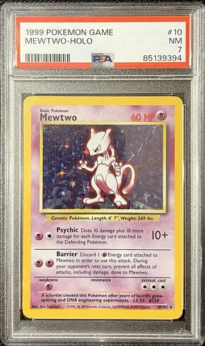 Pokémon PSA 7 Mewtwo 010/102 Base Set Holo