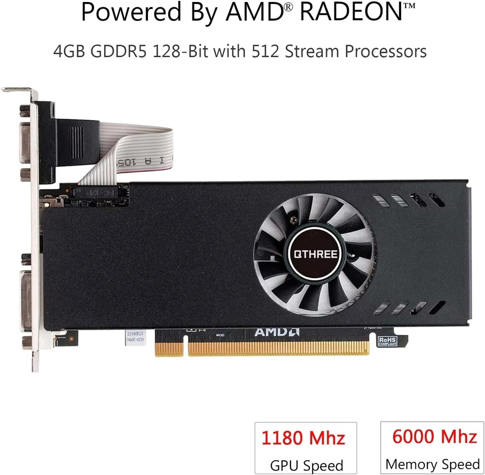 Graphics Card AMD Radeon RX 550 4GB GDDR5 Low Profile PCI Express Gaming Office - Image 4 of 4