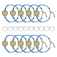 Bracelet Blanks for Jewelry Making 10pcs 20mm Blue/Bronze