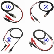 JX BNC Male Test Lead to Dual Hook Clip – Banana Plug Alligator Clip, 3 ft, Os