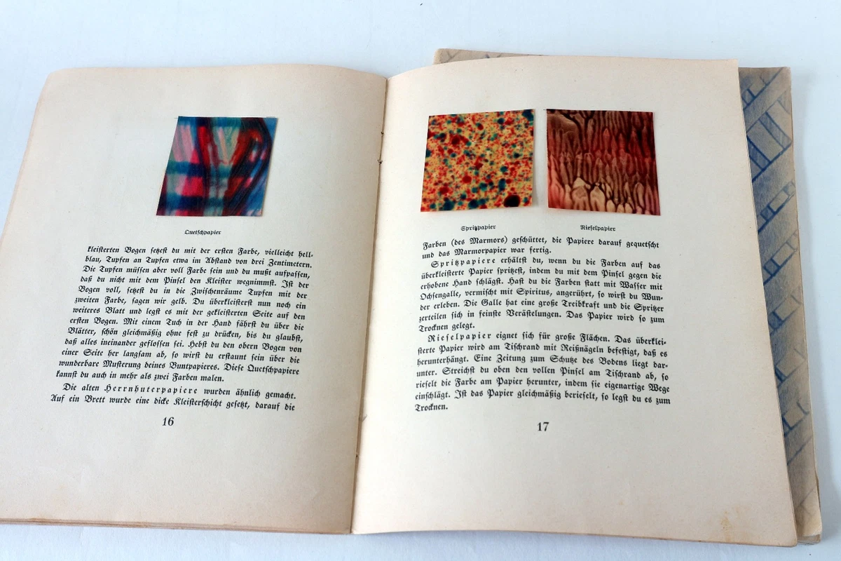 Balmer - Kleisterpapier Eine Anleitung - Buntpapier - Buchbinder 1928
