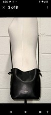 2016 COACH DERBY Black Leather Shoulder Crossbody Purse Bag F58661