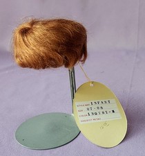 Vintage Doll Wig Golden Brown Mohair Infant Size 7 8 Doll Repair OSS