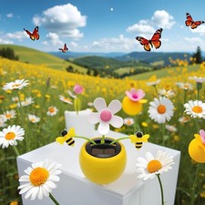 Yellow Apple Blossom Solar Dancing Flower Sunflower Toys,Solar Dancing