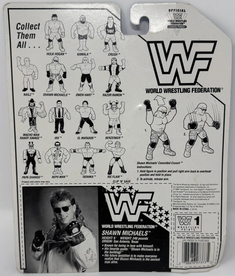 Hasbro WWF Shawn Michaels white trunks Series 10 1994 action figure - Image 2 of 4