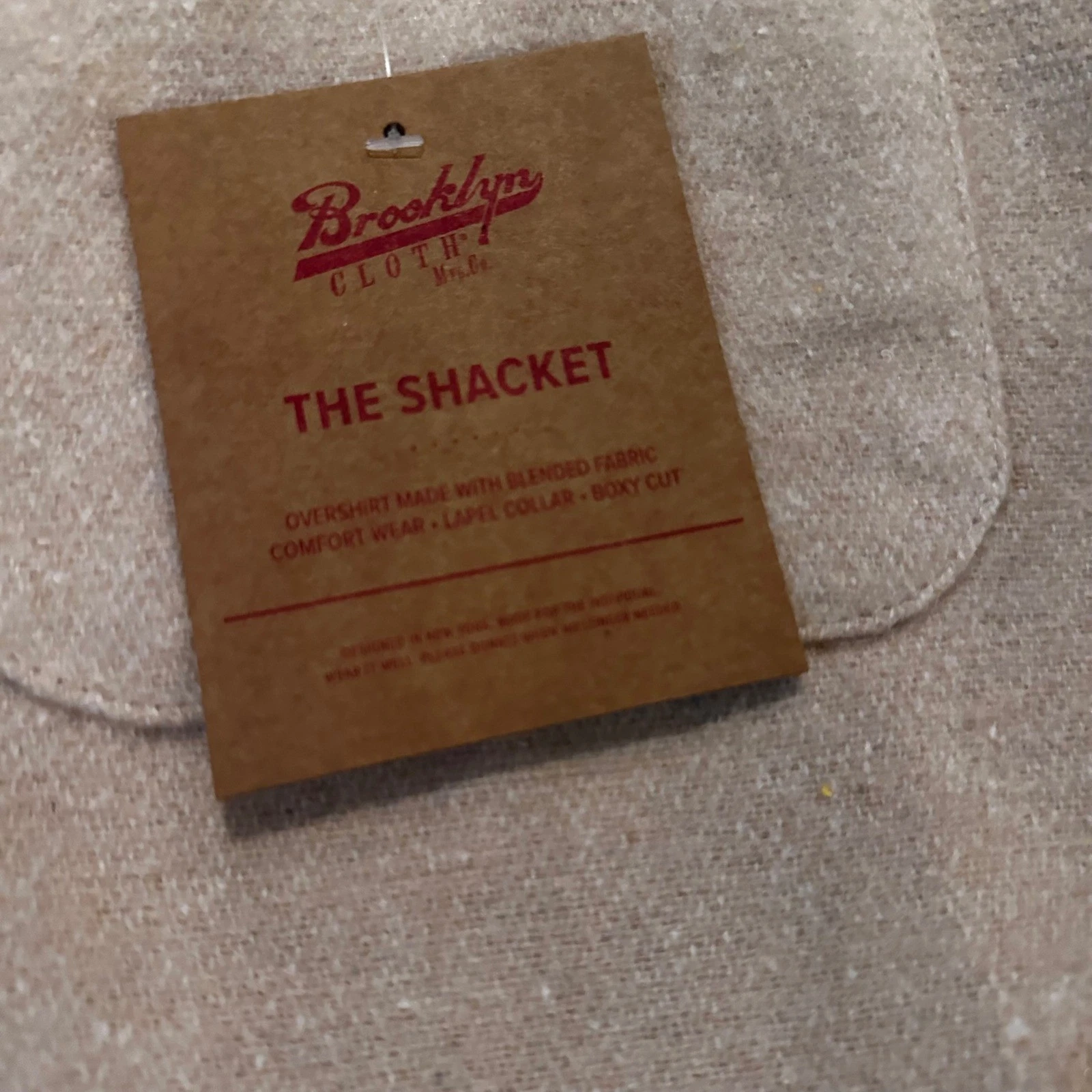 Brooklyn Cloth Mens Boxy Fit Heavyweight Shacket Tan BKMK359F Large NWT image 2