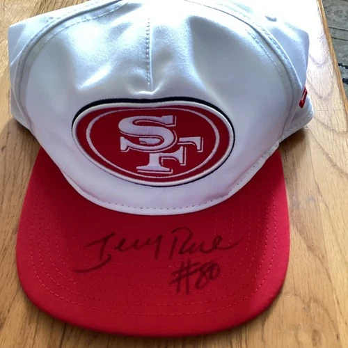 JERRY RICE AUTOGRAPHED CAP FORTY NINERS NEW ERA UNFITTED CAP SIGNED IN PERSON