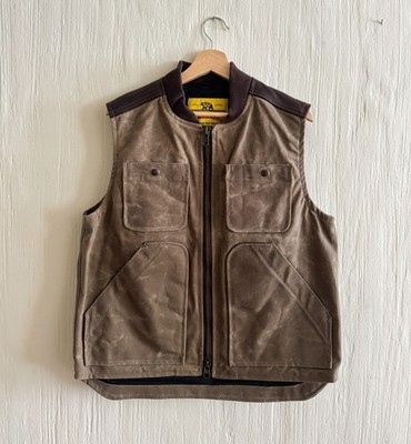 Black Bear Brand Ultimate Vest Medium Tan Horween Leather Yoke Wax Deadstock USA