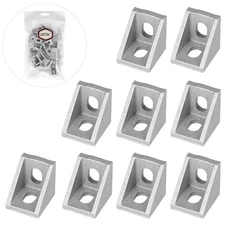 UEETEK 25Pcs 2020 Corner Bracket for 20mm Aluminum Extrusion (Dull Polish) ^