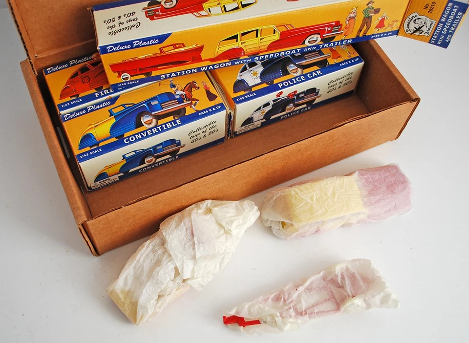 2000 Dimestore Dreams 5 Classic Cars Police Fire Sedan Convertible Station Wagon - Image 3 of 4