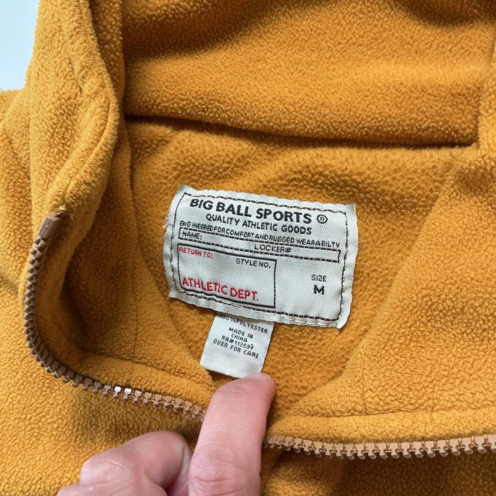 VTG Y2K Missouri Tigers Fleece Jacket Mens M Gold Full Zip Mizzou Preppy Fall image 4