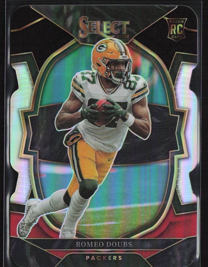 2022 Panini Select - Concourse Romeo Doubs Black & Red Prizm Die-Cut RC #54