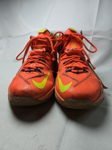 Nike LeBron XII 11 Mens Athletic Shoes Neon Orange Yellow (707781-870) Size 10 - Picture 3 of 11