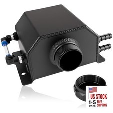 Coolant Overflow Tank, Aluminum Coolant Reservoir Tank, 1L Black Radiator