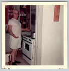 Vintage Photo Man Wearing Boxer Shorts Posing In Kitchen 1960's Found Art DST43