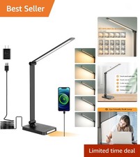 LED Desk Lamp with USB Ports,Touch Desk Lamps for Home Office with 5 Color Mo...