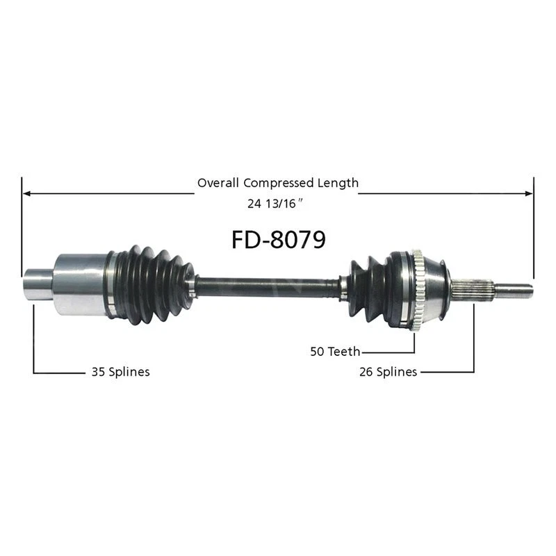 For Ford Taurus 1986-1995 SurTrack FD-8079 Front Passenger Side CV Axle Shaft Foto 2 de 3