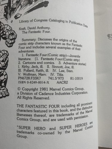 Fantastic Four The Secret Story of Marvel's Cosmic Quartet TPB #1 en muy buena condición 1981 - Imagen 9 de 9