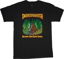 Funny T-shirt Mens Graphic Tees Sasquatch Bigfoot Weed 420 Gifts Stoner Dad